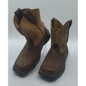 LAREDO Youth Little Prowler Size 13 .5 D Dark Brown / Tan Boots Square Toe